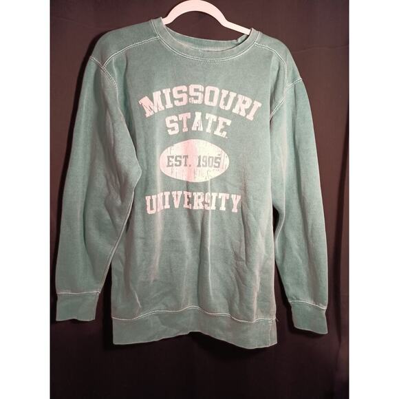 Unbranded Tops - Missouri State University Teal Green Long Sleeve Crewneck Sweatshirt Medium